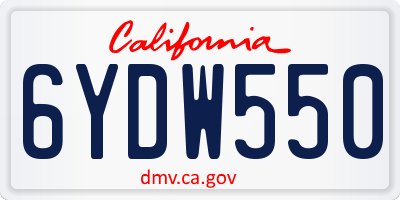 CA license plate 6YDW550