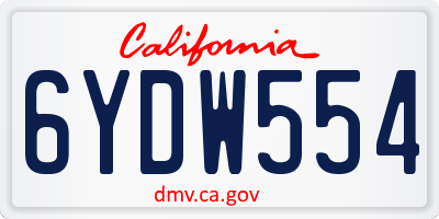 CA license plate 6YDW554