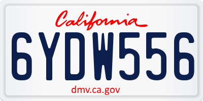 CA license plate 6YDW556