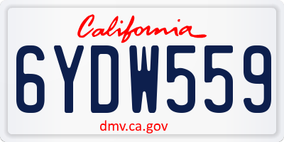 CA license plate 6YDW559
