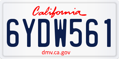 CA license plate 6YDW561