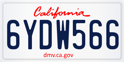 CA license plate 6YDW566