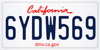 CA license plate 6YDW569