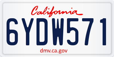 CA license plate 6YDW571