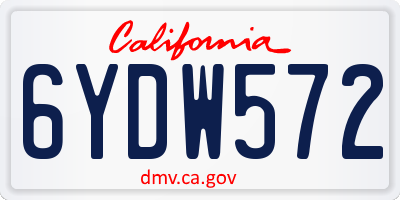 CA license plate 6YDW572