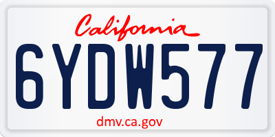 CA license plate 6YDW577