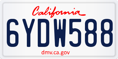 CA license plate 6YDW588
