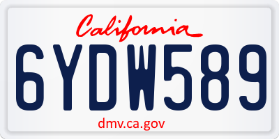 CA license plate 6YDW589
