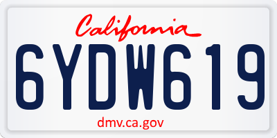 CA license plate 6YDW619