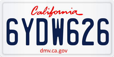 CA license plate 6YDW626