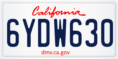 CA license plate 6YDW630