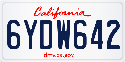 CA license plate 6YDW642