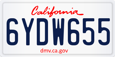 CA license plate 6YDW655