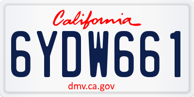 CA license plate 6YDW661