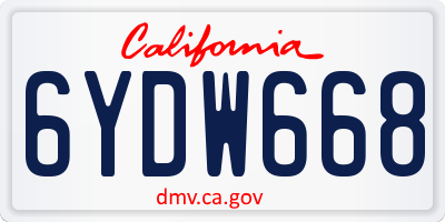 CA license plate 6YDW668