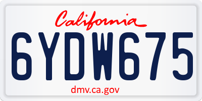 CA license plate 6YDW675