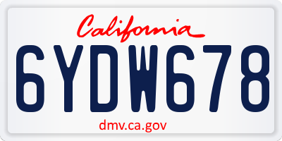 CA license plate 6YDW678