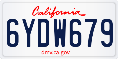 CA license plate 6YDW679