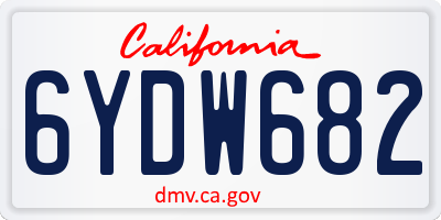 CA license plate 6YDW682