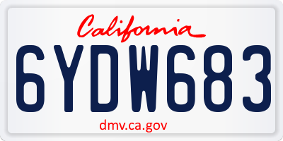CA license plate 6YDW683