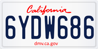 CA license plate 6YDW686