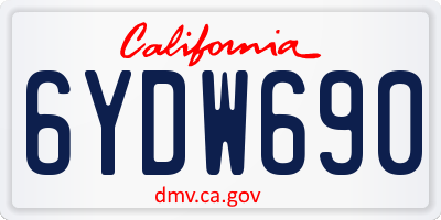 CA license plate 6YDW690