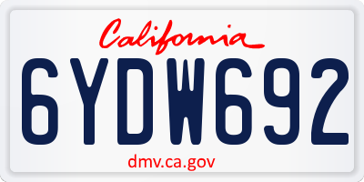 CA license plate 6YDW692