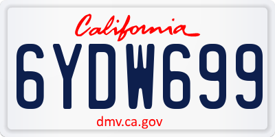 CA license plate 6YDW699