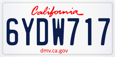 CA license plate 6YDW717