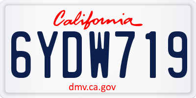 CA license plate 6YDW719