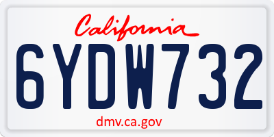 CA license plate 6YDW732