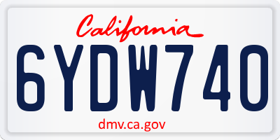 CA license plate 6YDW740