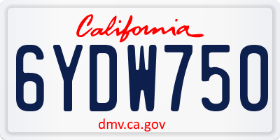 CA license plate 6YDW750