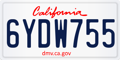 CA license plate 6YDW755