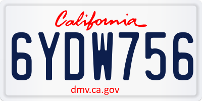 CA license plate 6YDW756