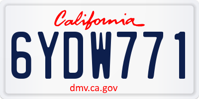 CA license plate 6YDW771
