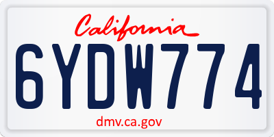 CA license plate 6YDW774