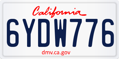 CA license plate 6YDW776