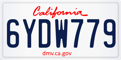 CA license plate 6YDW779