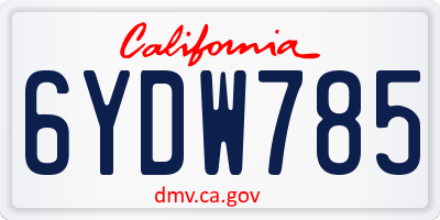 CA license plate 6YDW785