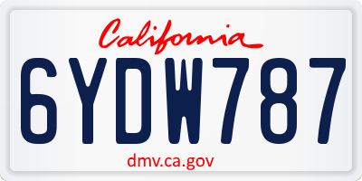 CA license plate 6YDW787