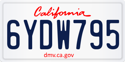 CA license plate 6YDW795