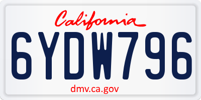 CA license plate 6YDW796
