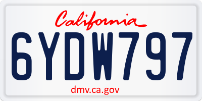 CA license plate 6YDW797