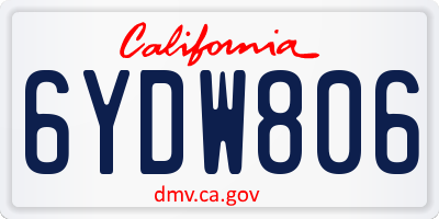 CA license plate 6YDW806