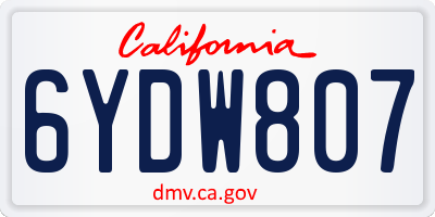 CA license plate 6YDW807