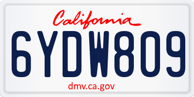 CA license plate 6YDW809