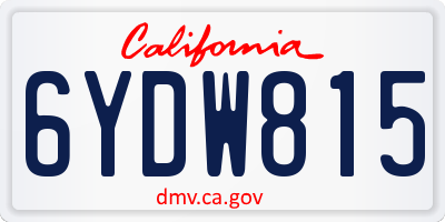 CA license plate 6YDW815