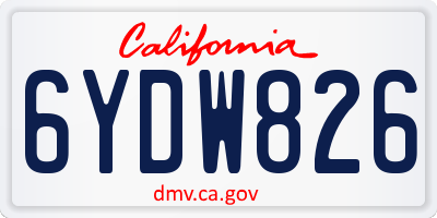CA license plate 6YDW826