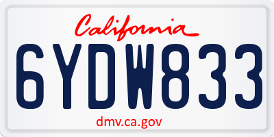CA license plate 6YDW833